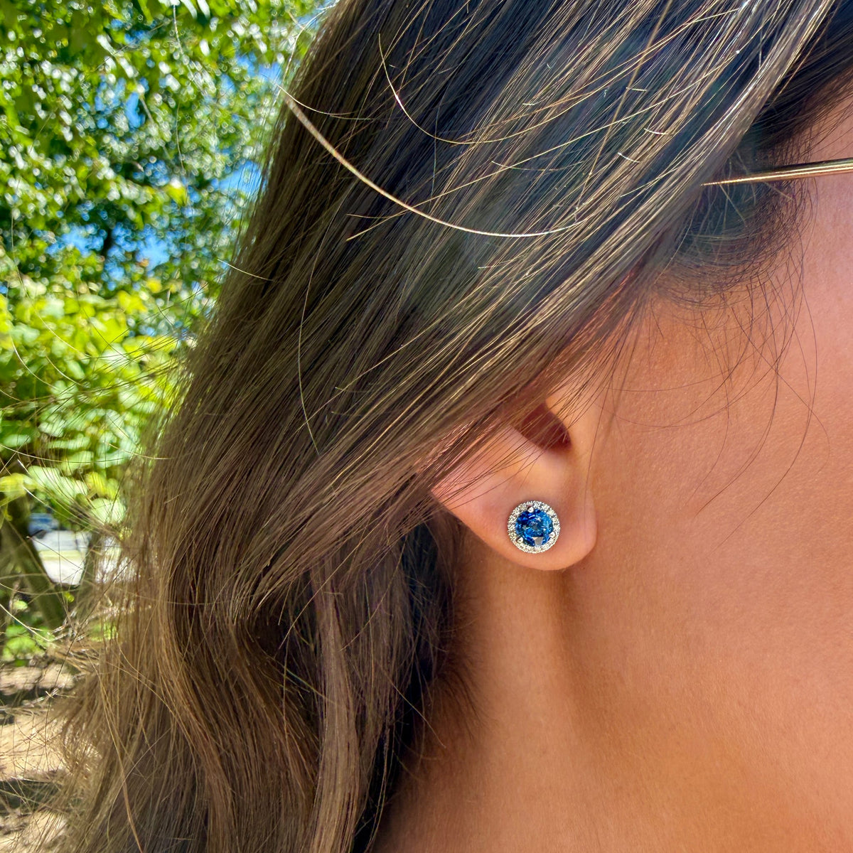 Blue Sapphire Earrings by Apex, SKU 210-00426, view 2 — Moses Jewelers