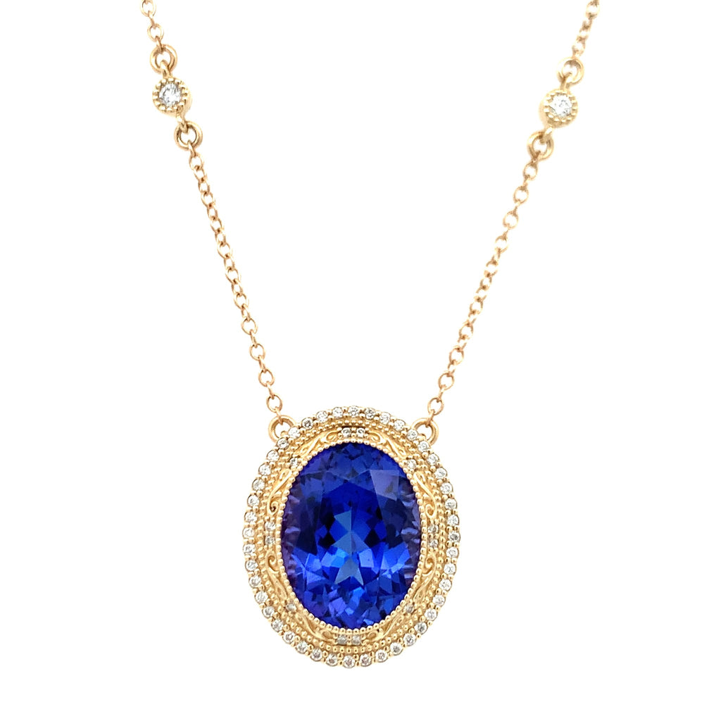 Tanzanite Necklace by Stuller, SKU 230-00385, main view — Moses Jewelers