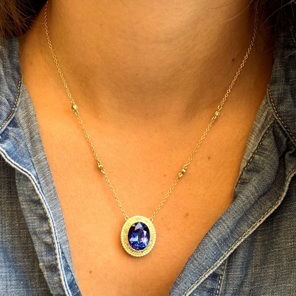Tanzanite Necklace by Stuller, SKU 230-00385, view 4 — Moses Jewelers