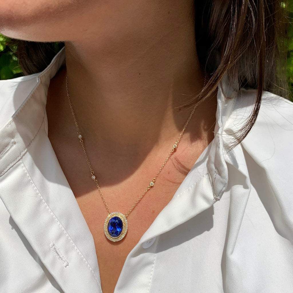Tanzanite Necklace by Stuller, SKU 230-00385, view 2 — Moses Jewelers