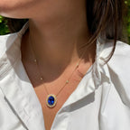 Tanzanite Necklace by Stuller, SKU 230-00385, view 2 — Moses Jewelers