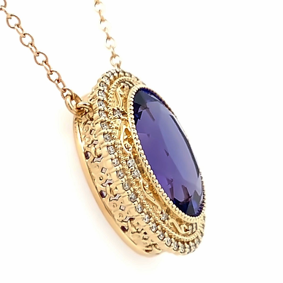 Tanzanite Necklace by Stuller, SKU 230-00385, view 3 — Moses Jewelers
