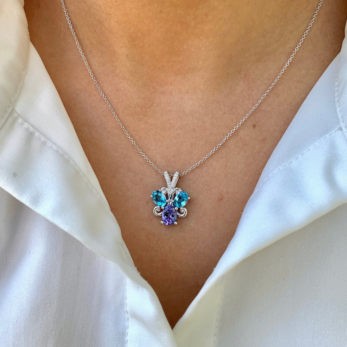 Tanzanite & Blue Topaz Necklace