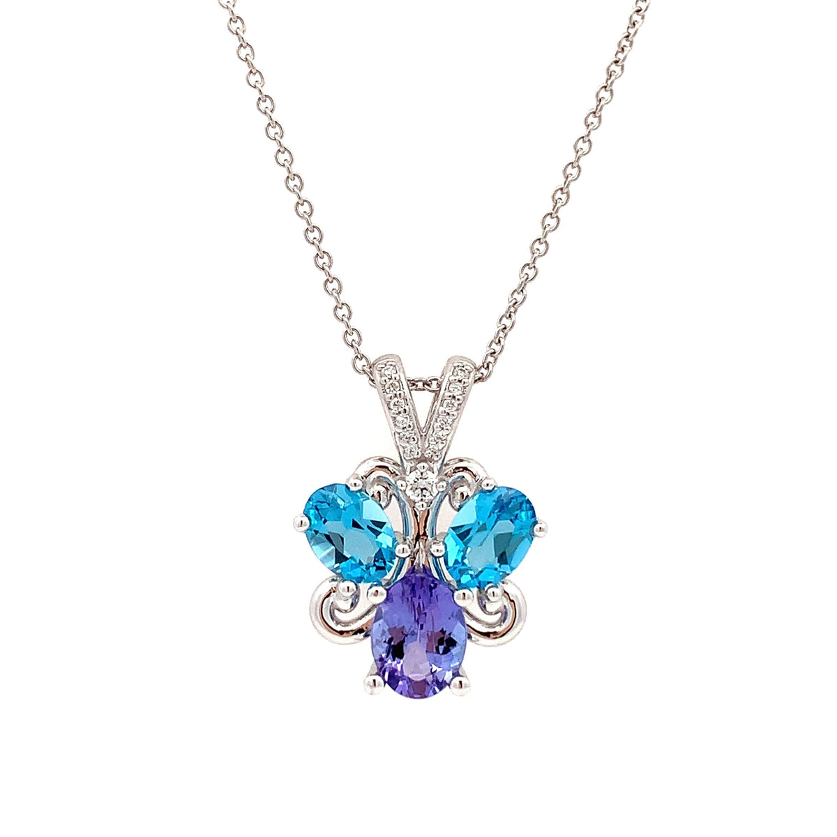 Tanzanite & Blue Topaz Necklace by Stuller, SKU 230-00401, main view — Moses Jewelers