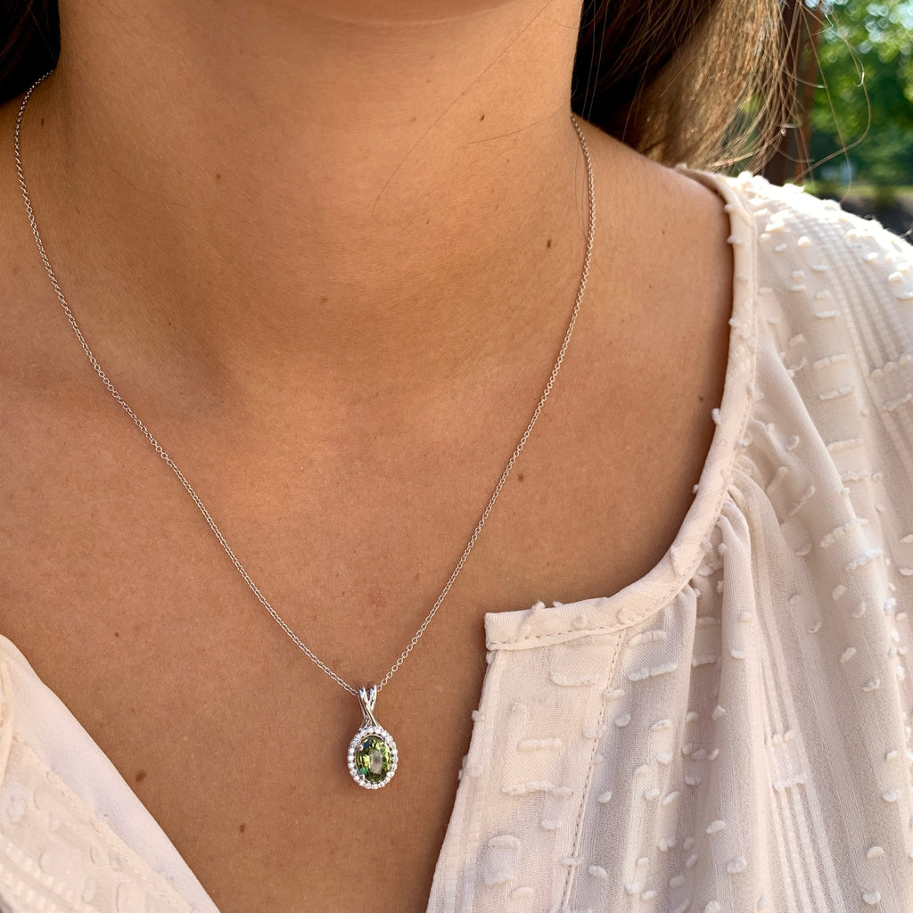 Green Sapphire Necklace by Stuller, SKU 230-00449, view 2 — Moses Jewelers