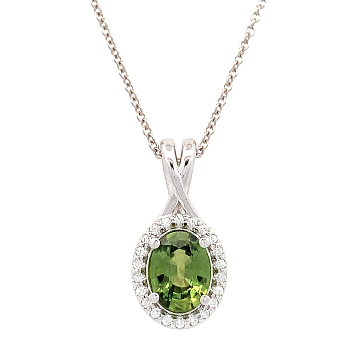 Green Sapphire Necklace by Stuller, SKU 230-00449, main view — Moses Jewelers