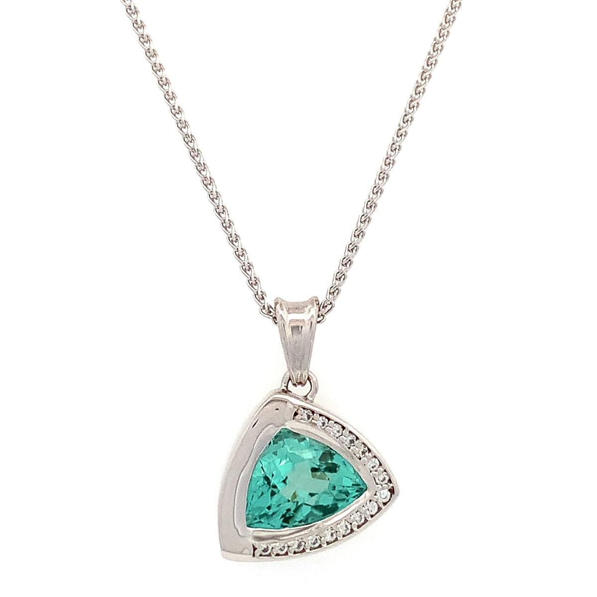 Mint Tourmaline Necklace by Stuller, SKU 230-00458, main view — Moses Jewelers