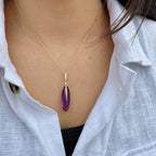 Amethyst Drop Necklace by DSL Pearl Inc, SKU 230-00543, view 2 — Moses Jewelers