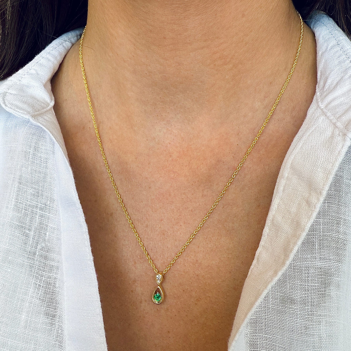 Emerald Necklace by Allison-Kaufman, SKU 230-00553, view 2 — Moses Jewelers