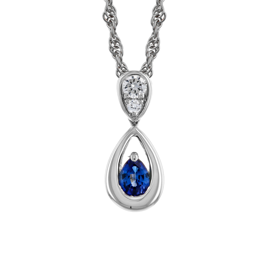 Blue Sapphire Necklace by Allison-Kaufman, SKU 230-00566, main view — Moses Jewelers