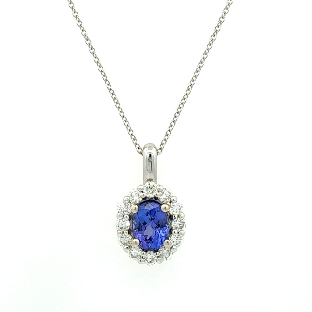 Tanzanite Necklace by Stuller, SKU 230-00557, main view — Moses Jewelers