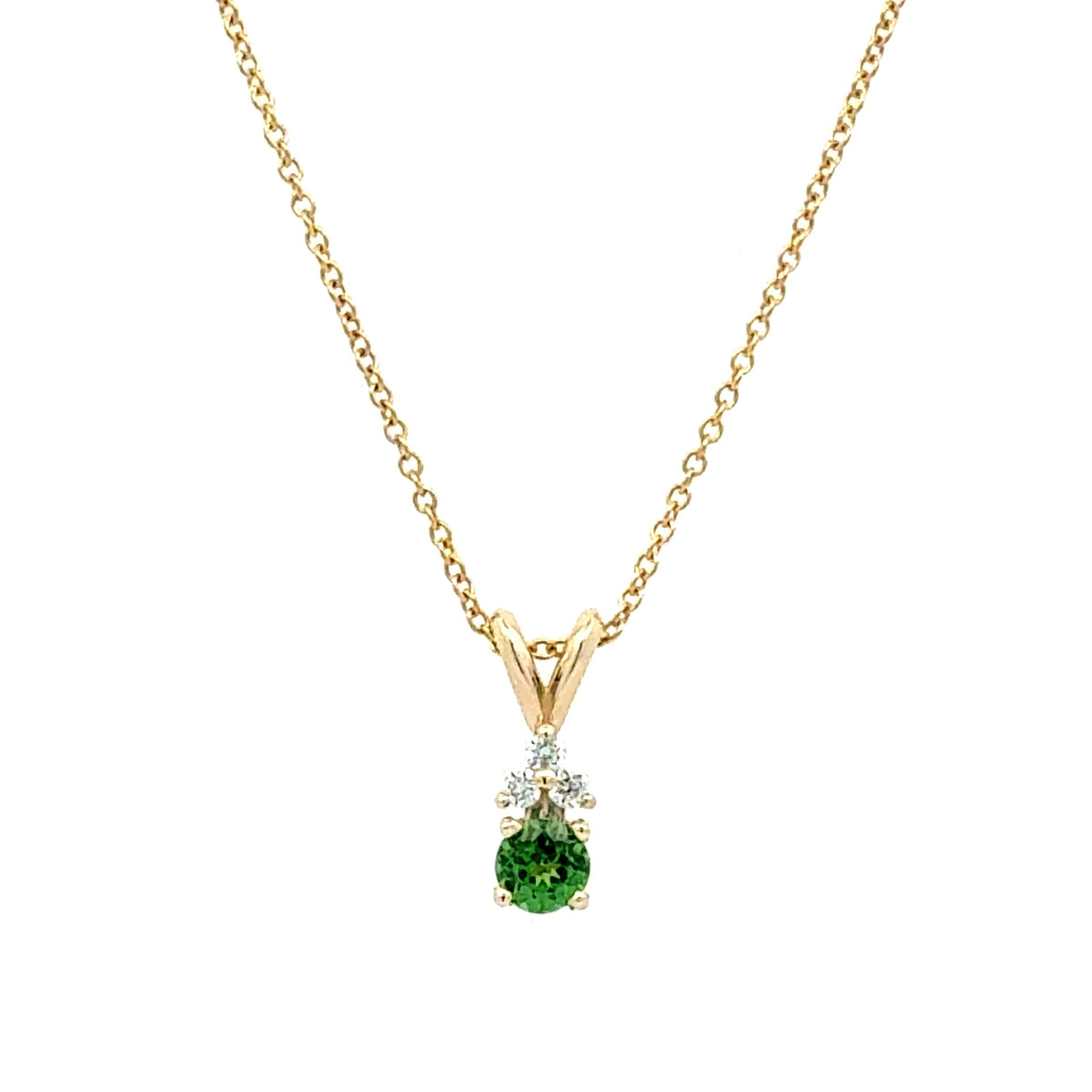 Tsavorite Garnet Necklace by Stuller, SKU 230-00563, main view — Moses Jewelers