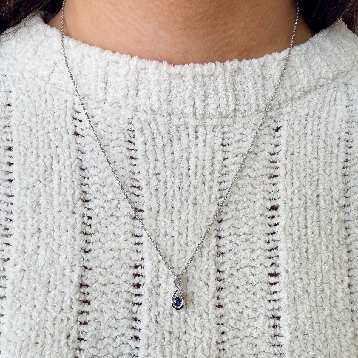 Blue Sapphire Necklace by Allison-Kaufman, SKU 230-00566, view 2 — Moses Jewelers