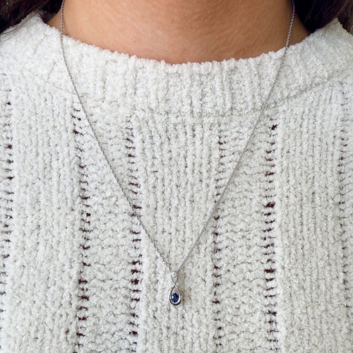 Blue Sapphire Necklace by Allison-Kaufman, SKU 230-00566, view 2 — Moses Jewelers