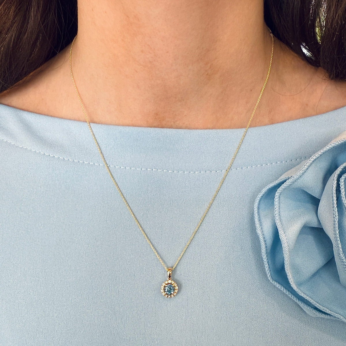 Swiss Blue Topaz Necklace by Artistry, Ltd, SKU 230-00568, view 2 — Moses Jewelers
