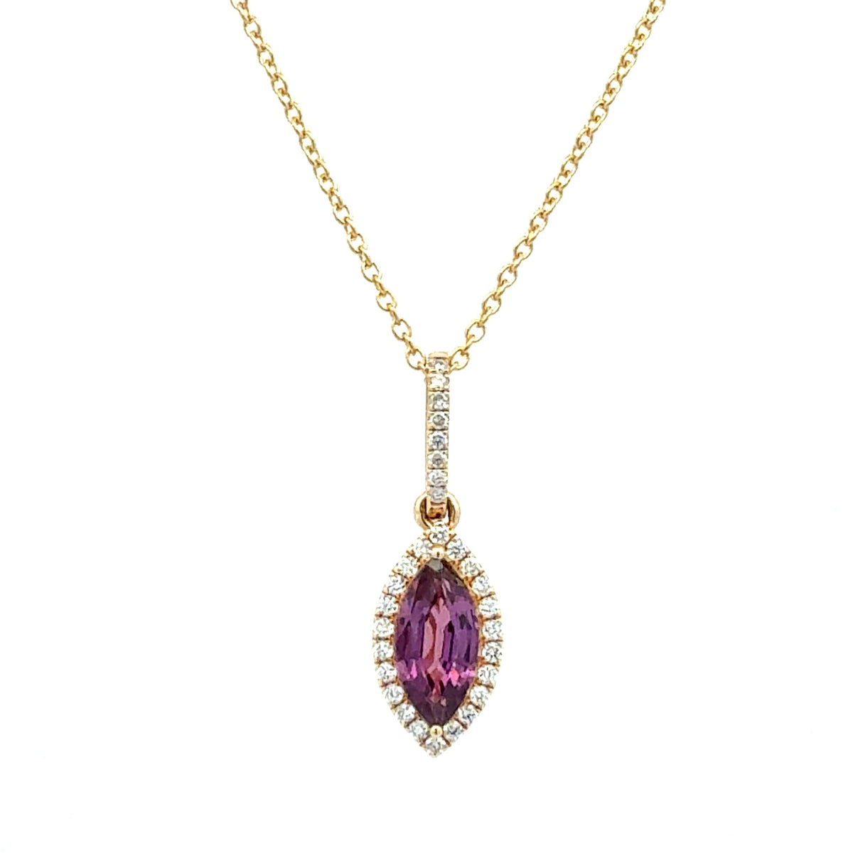Purple Sapphire Necklace by Michael Couch & Associates, SKU 230-00586, main view — Moses Jewelers