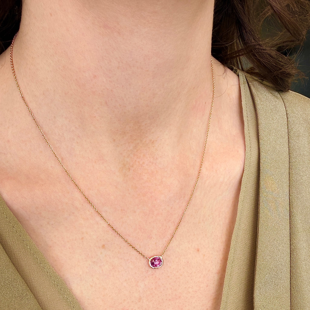 Pink Sapphire Necklace by Apex, SKU 230-00613, view 2 — Moses Jewelers