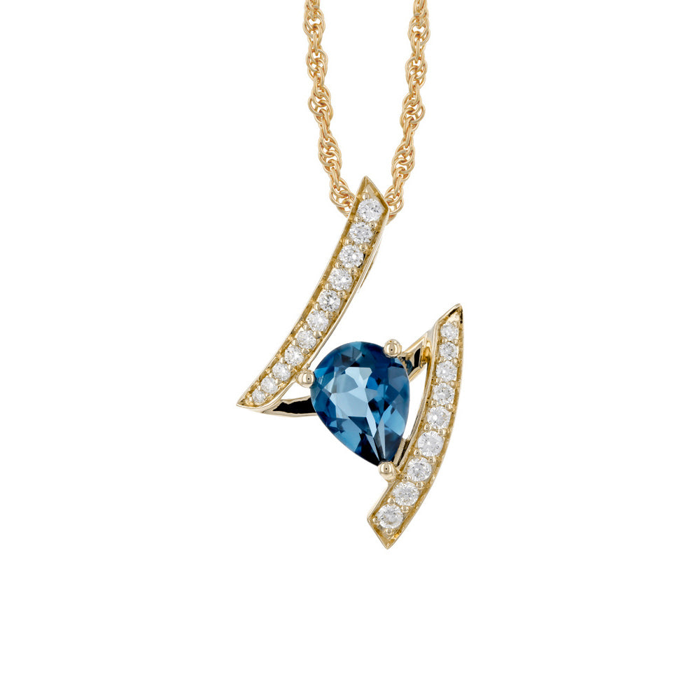 London Blue Topaz Necklace by Allison-Kaufman, SKU 230-00638, main view — Moses Jewelers