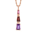 Pink Tourmaline, Garnet, & Amethyst Necklace