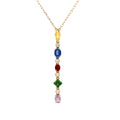 Multi-Color Sapphire Drop Necklace