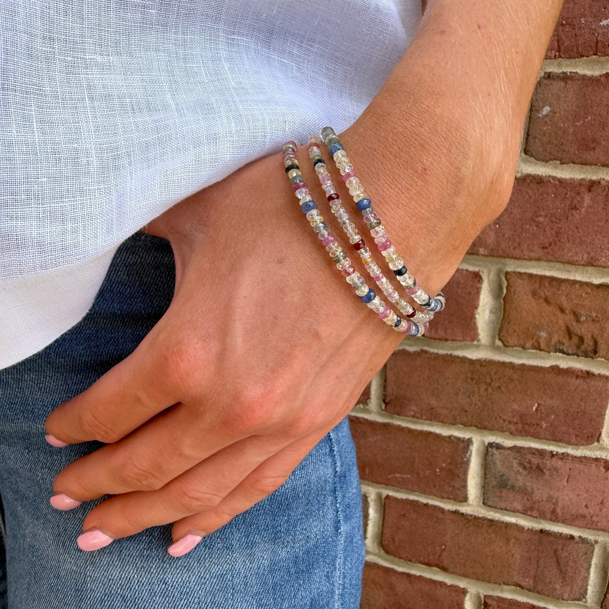18 Carat TW Multi-Color Sapphire Bead Bracelet by Garnet Impex USA Inc., SKU 240-00047, view 2 — Moses Jewelers