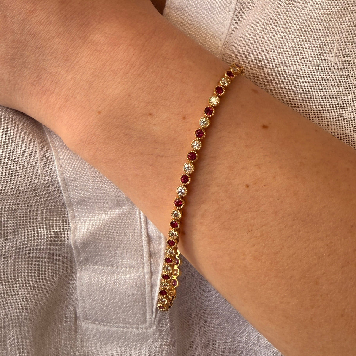 Ruby & Diamond Bracelet by Spark Creations, Inc., SKU 240-00056, view 2 — Moses Jewelers