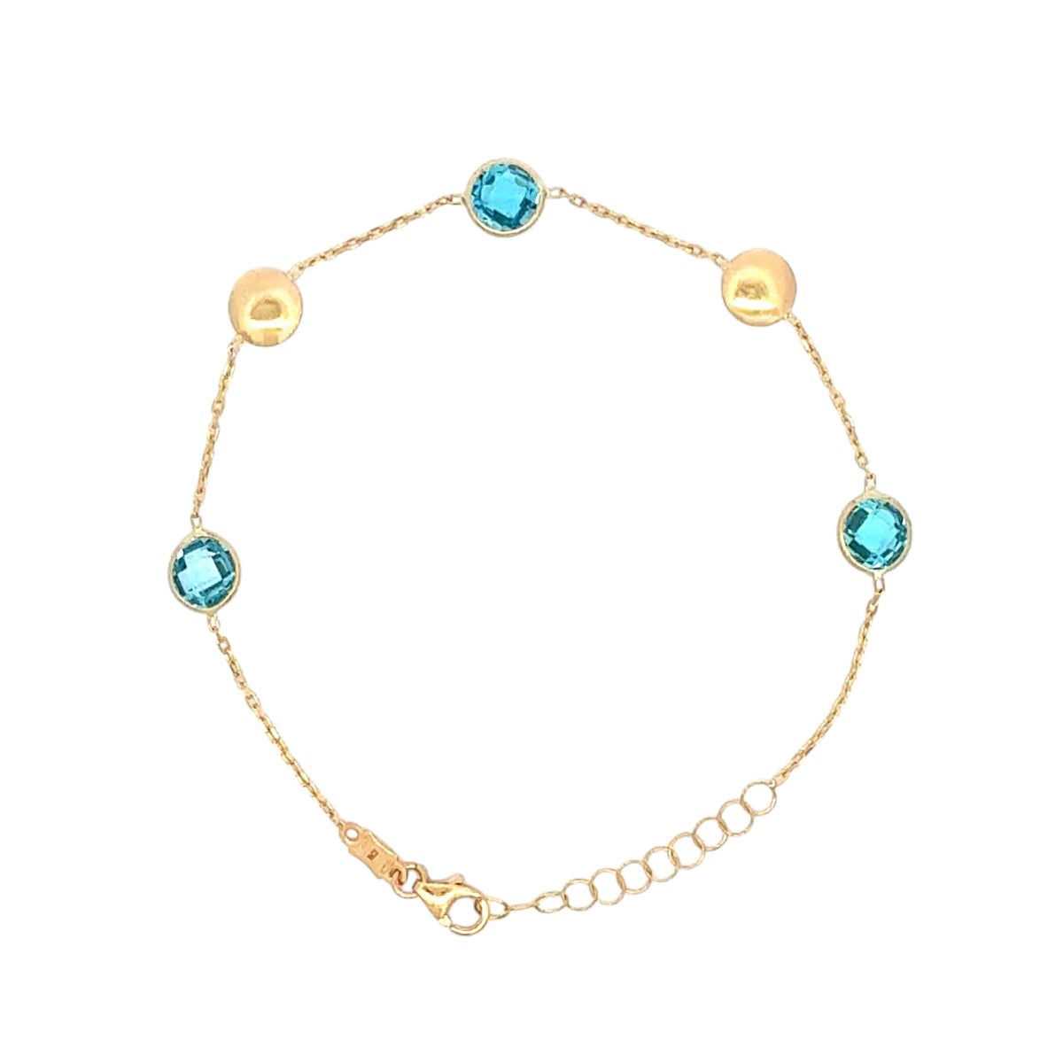 Blue Topaz Station Bracelet