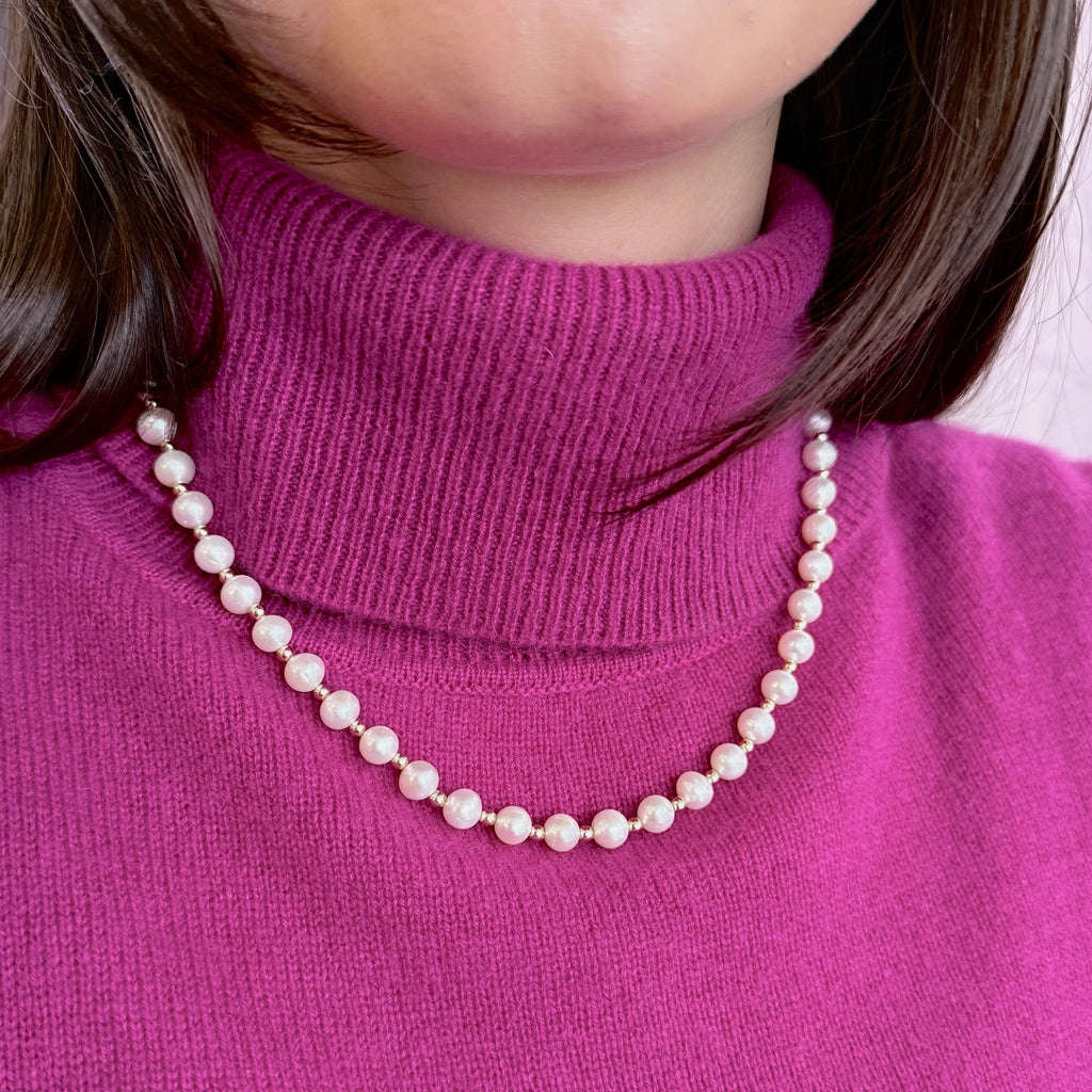 Pearl & Gold Bead Necklace by Stuller, SKU 340-28992, view 2 — Moses Jewelers