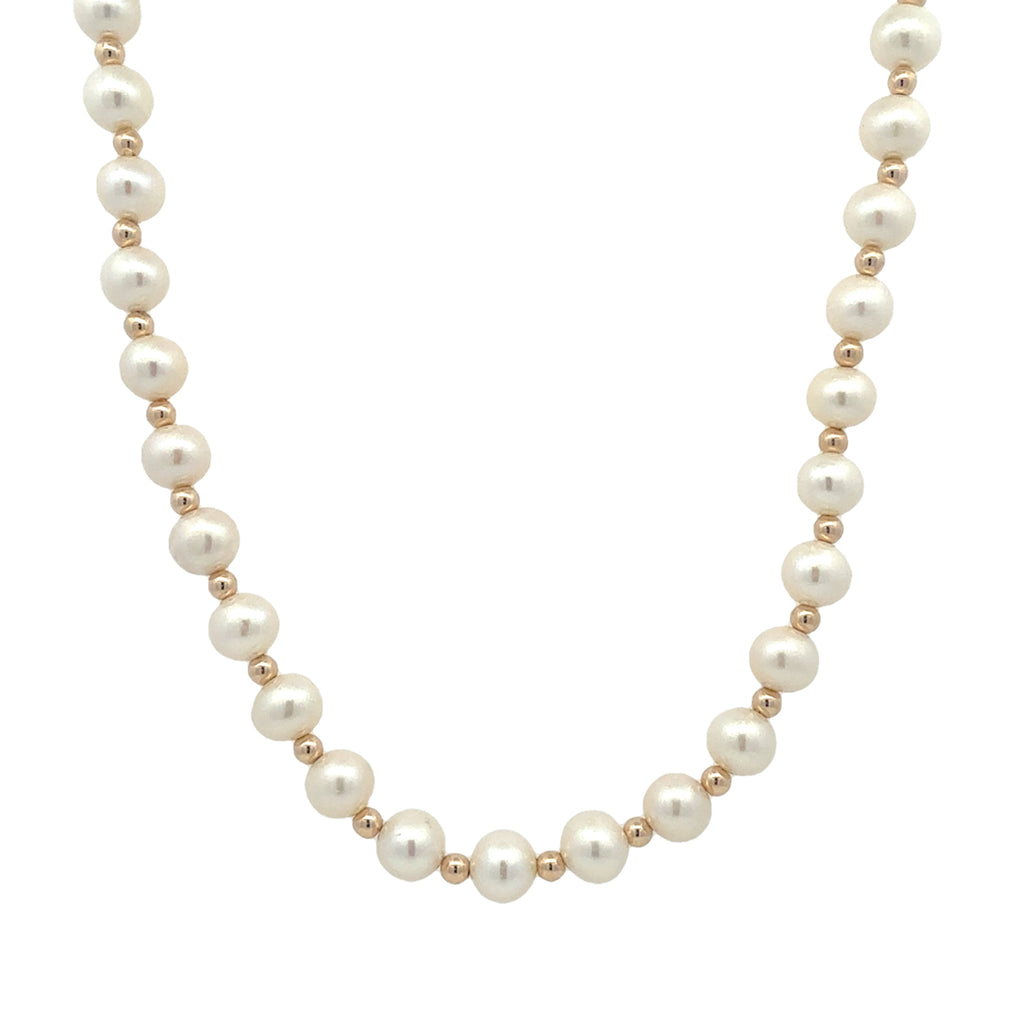 Pearl & Gold Bead Necklace by Stuller, SKU 340-28992, main view — Moses Jewelers