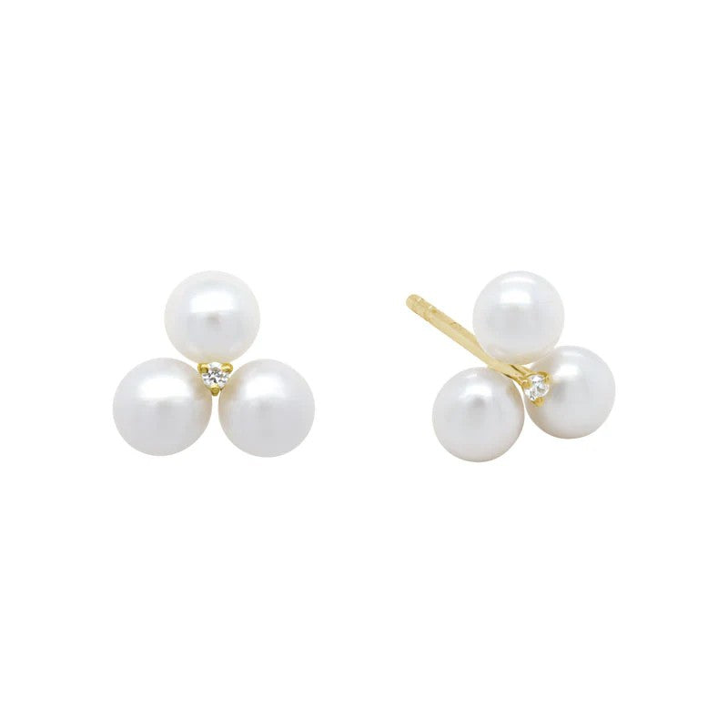 Pearl Trio Stud Earrings by Artistry, Ltd, SKU 340-29030, main view — Moses Jewelers
