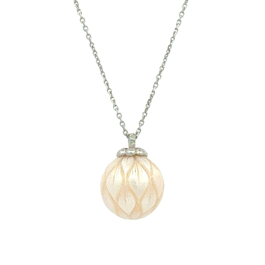 "Lucky Daisy" Carved Pearl Necklace