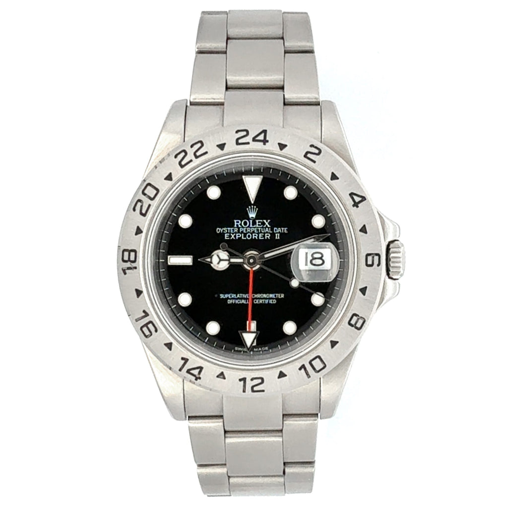 Pre-owned Rolex Explorer II 40mm by Moses Street, SKU 500-03306, main view — Moses Jewelers
