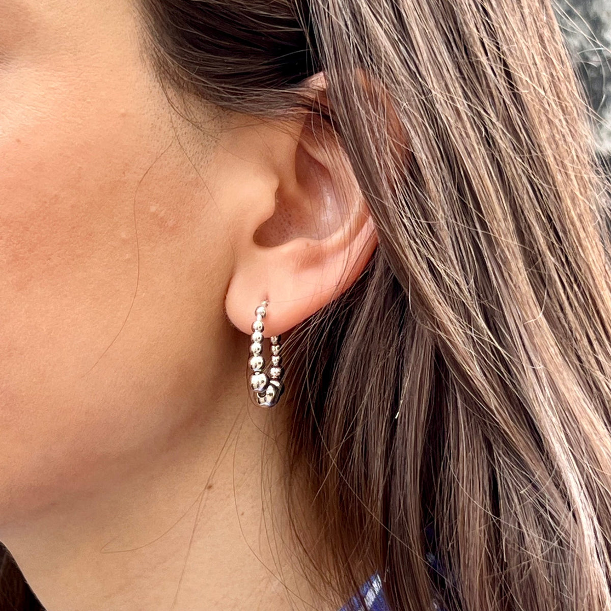 Graduated Bead Hoop Earrings by Artistry, Ltd, SKU 650-648308, view 2 — Moses Jewelers