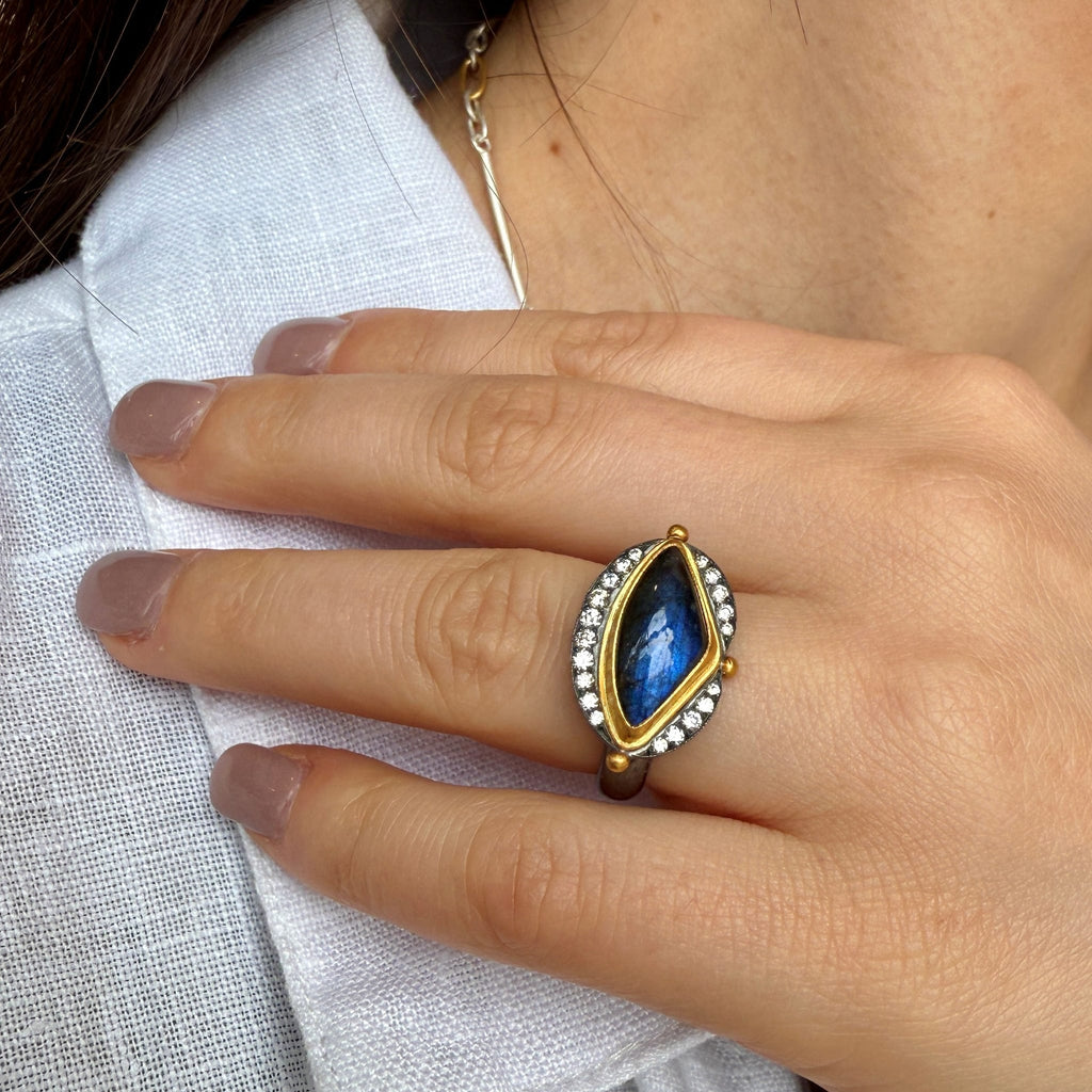 Olya Labradorite Ring by Lika Behar Collection, SKU 650-648419, view 2 — Moses Jewelers