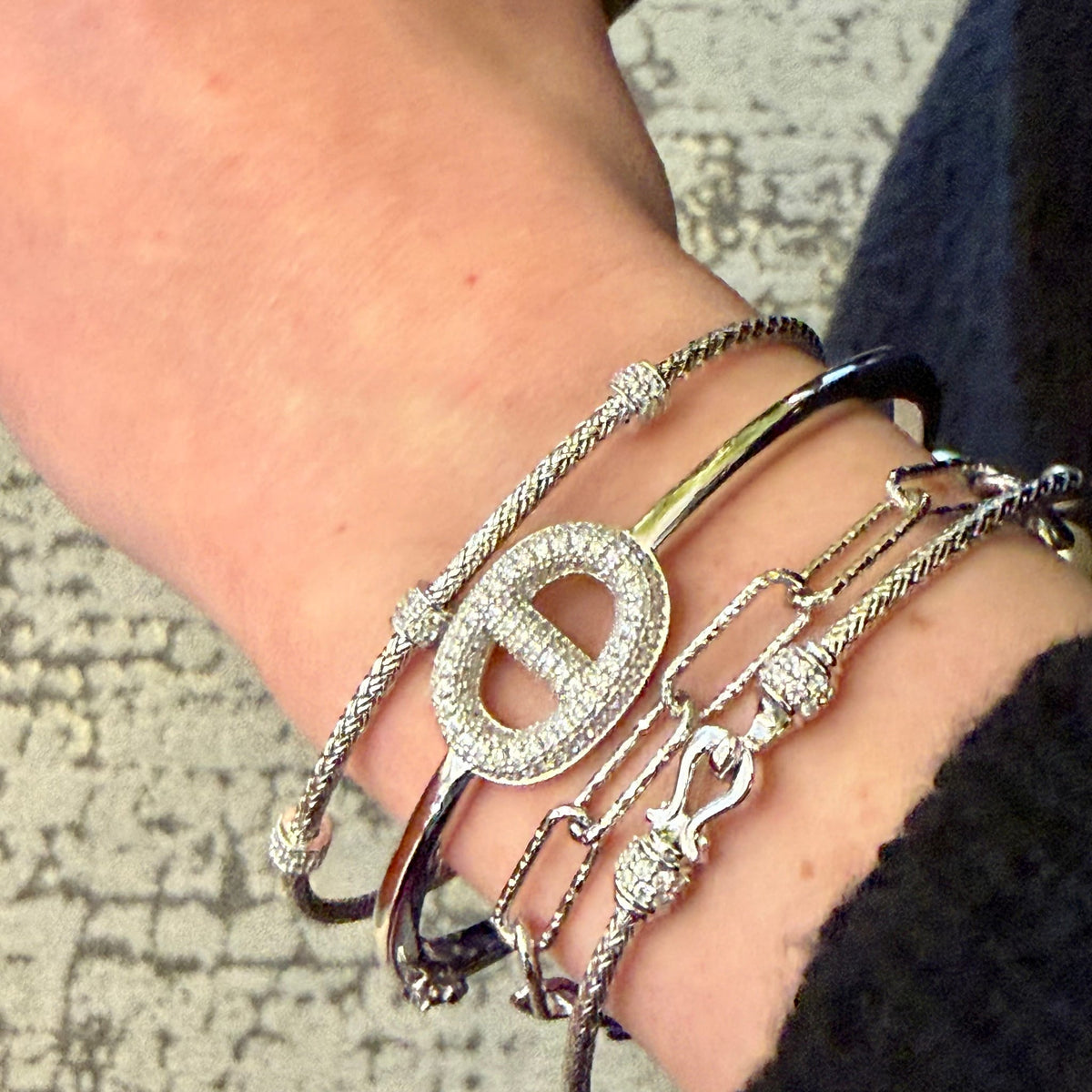 Sparkling Bangle Bracelet by Charles Garnier USA, SKU 650-648516, view 2 — Moses Jewelers