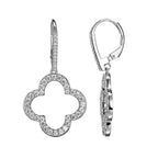 Sparkling Quatrefoil Dangle Earrings by Charles Garnier USA, SKU 650-648496, main view — Moses Jewelers