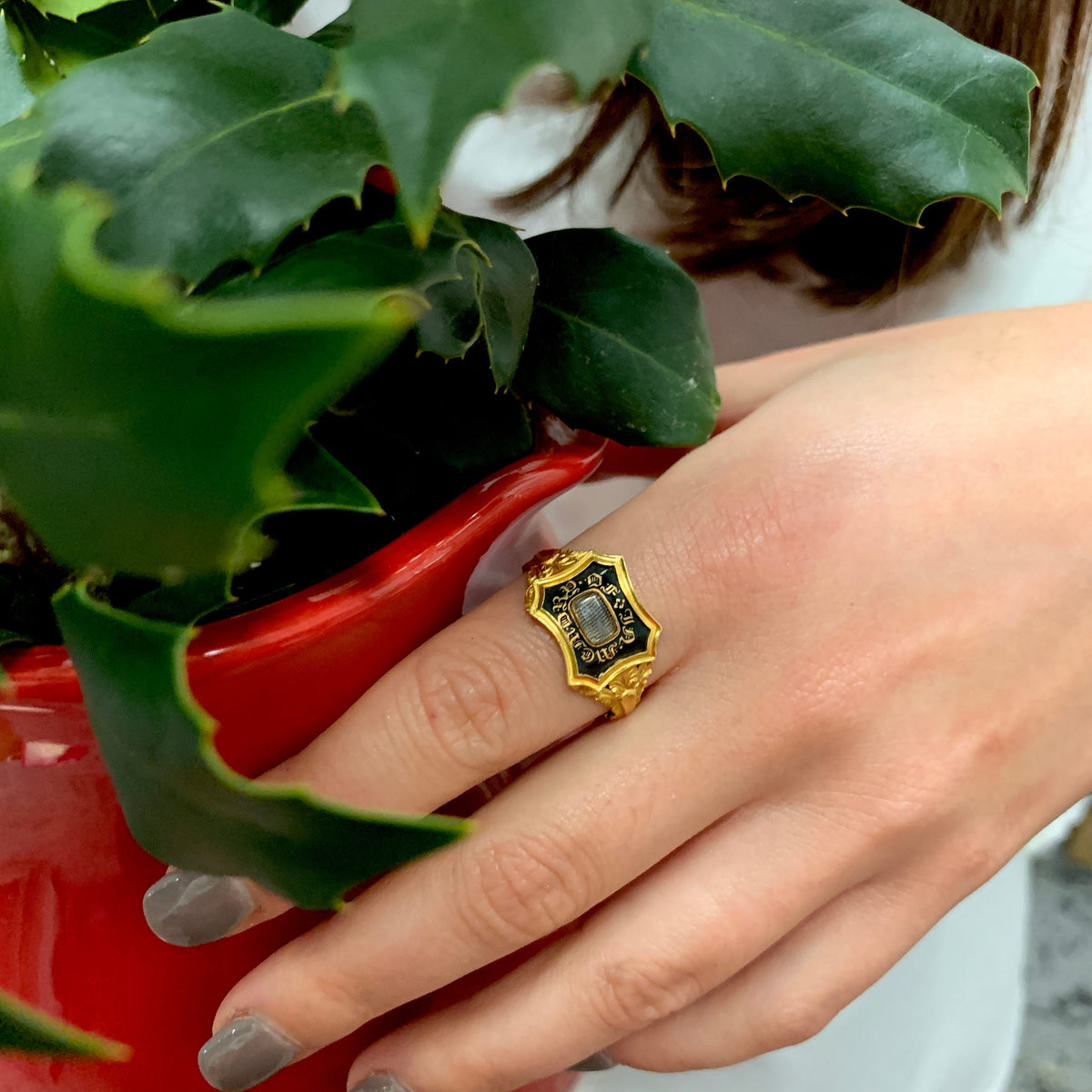 Pre-Victorian Mourning Ring Circa 1834 by Joseph & Pearce Ltd., SKU 800-04880, view 2 — Moses Jewelers