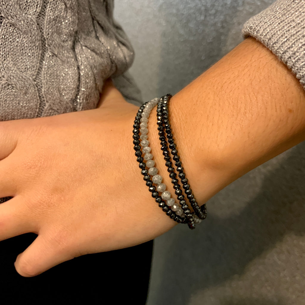 Mirror Ball Fancy Gray Diamond Bead Bracelet by Moses Street, SKU 800-05068, view 3 — Moses Jewelers