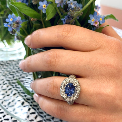 Blue Sapphire Ring by Moses Street, SKU 800-05243, view 2 — Moses Jewelers