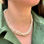 Biwa Pearl Torsade Necklace