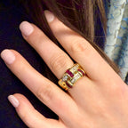 Ruby & Diamond Basket Weave Ring Signed "C. Krypell" by Excalibur, SKU 800-05436, view 2 — Moses Jewelers