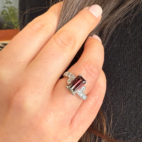Bi-Color Tourmaline Ring by Moses Street, SKU 800-05446, view 2 — Moses Jewelers