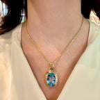 Swiss Blue Topaz Pendant