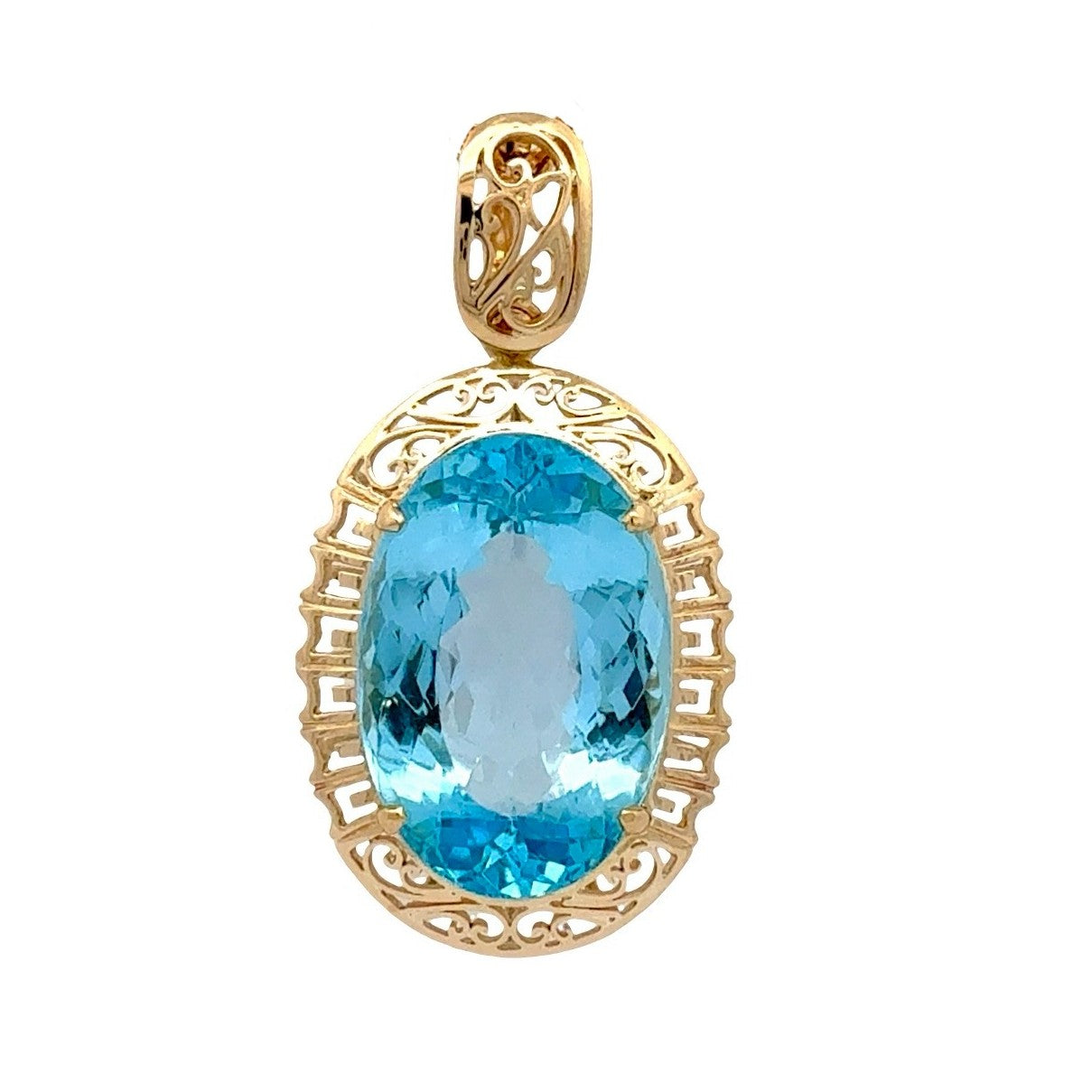 Swiss Blue Topaz Pendant by Moses Street, SKU 800-05494, main view — Moses Jewelers