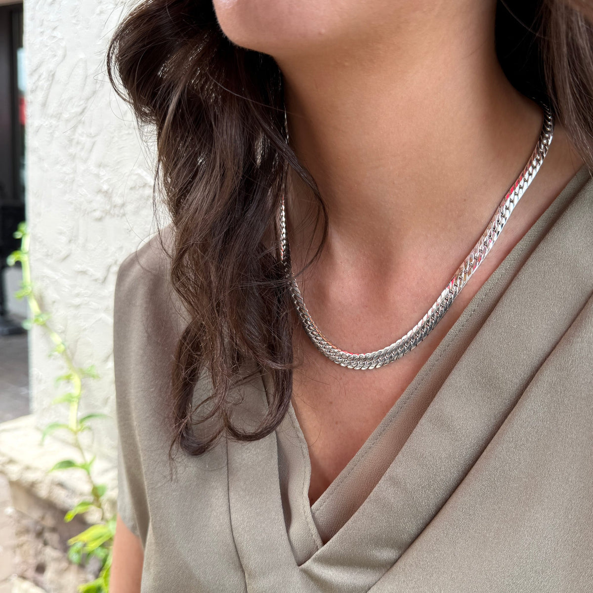 Rounded Herringbone Chain by Moses Street, SKU 800-05541, view 2 — Moses Jewelers
