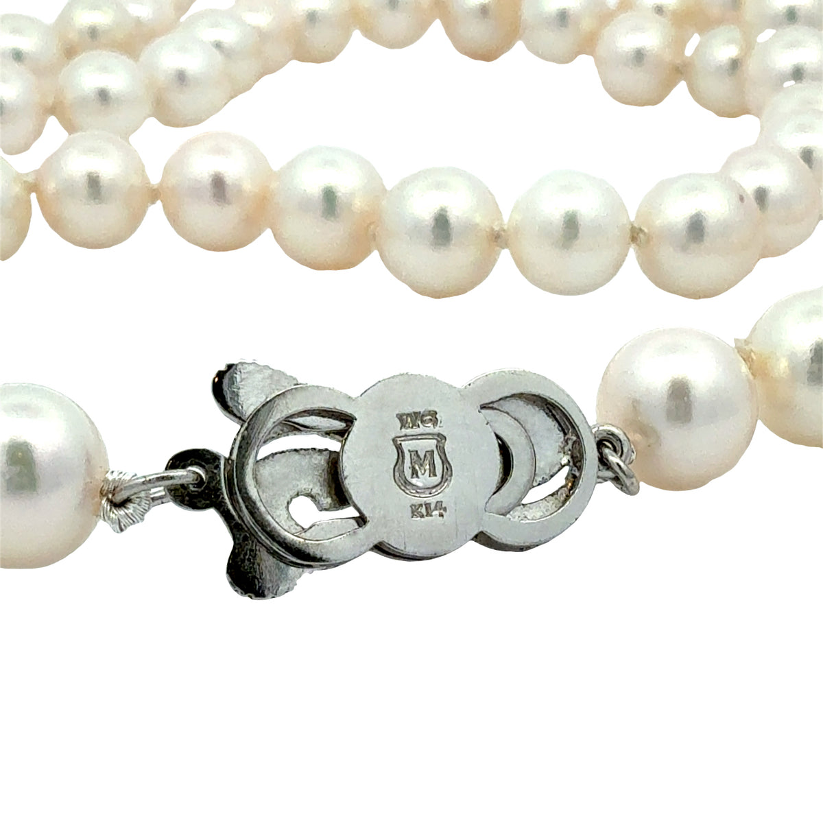 Akoya Pearls Signed "Mikimoto"