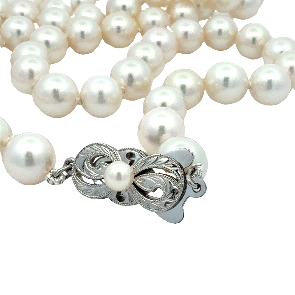 Akoya Pearls Signed "Mikimoto"