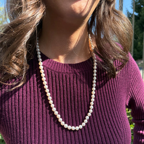 Akoya Pearls Signed "Mikimoto" by DG Jewelry Inc., SKU 800-05543, view 2 — Moses Jewelers