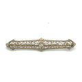 Art Deco Filigree Bar Pin Circa 1930