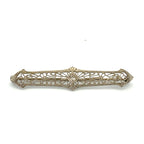 Art Deco Filigree Bar Pin Circa 1930